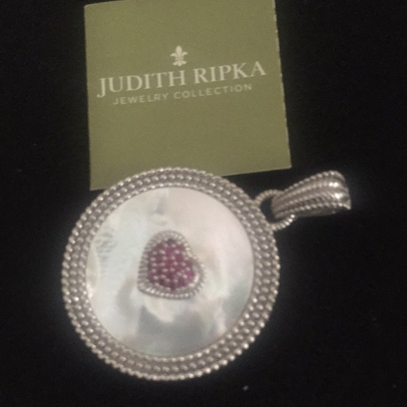 Judith Ripka mother of pearl Ruby large pendant - Picture 3 of 5